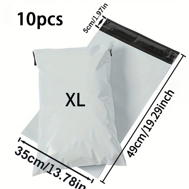 10/60 Pack Self-sealing Mailing Bags - Oversized White Poly Mailers Suitable For Clothing Storage, Small Business Shipping, Packages & Envelopes (10 Per Pack, 60)