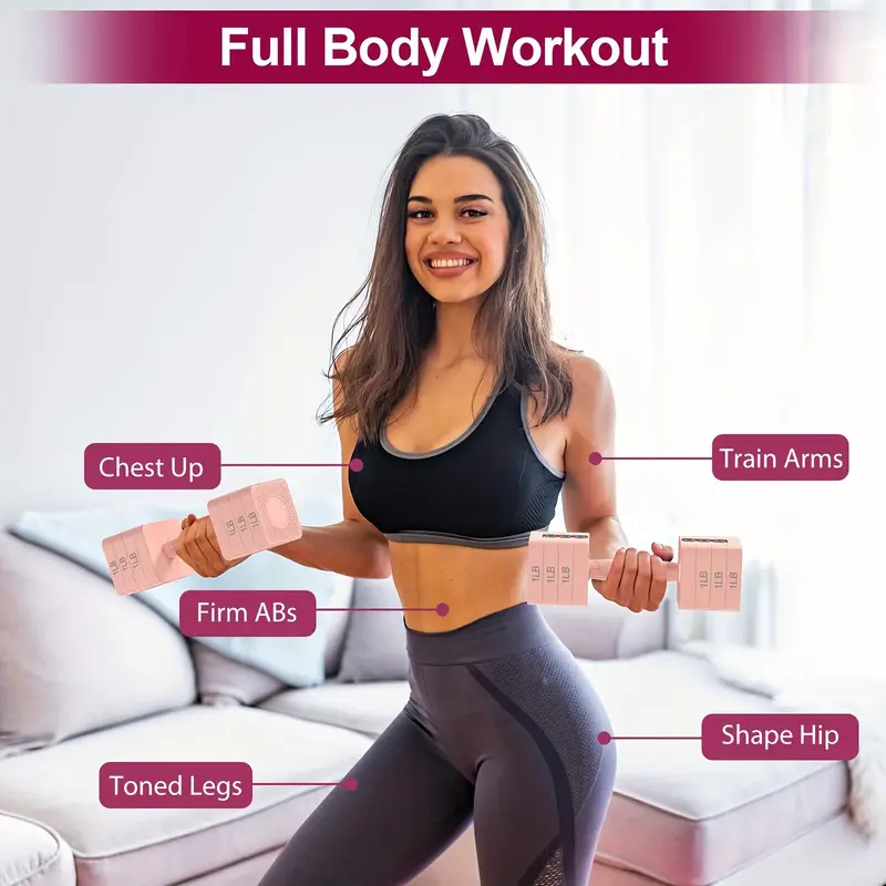 Kisnbld Juego De 2 Mancuernas Ajustables 4 En 1 Para Mujer