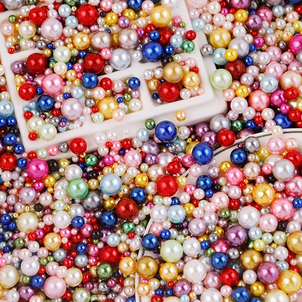 E-shop 350 Stück bunte Acrylperlen mit Löchern (3-10mm) – farbcodierte runde Bastelperlen für DIY-Schmuckherstellung, Makramee, Vasenfüller,