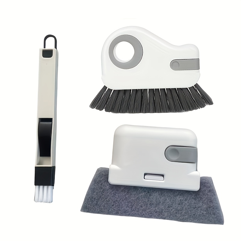 TEMU 3 Paquetes de Cepillo Limpiador - Herramienta Multifuncional para Limpiar Ranuras de Puertas y Ventanas con Cerdas y Raspador , Cepillo para