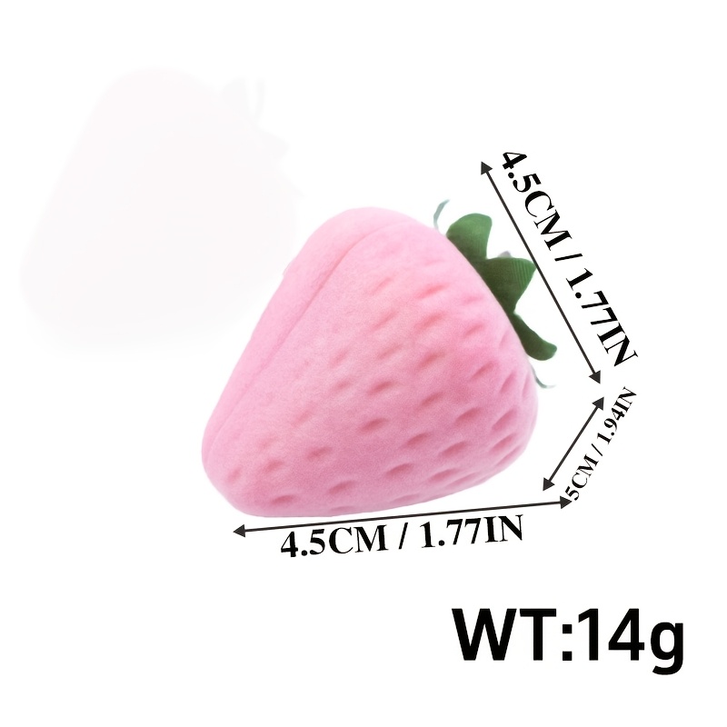 Cute Strawberry Jewelry Box for Rings, Plush Gift Packaging