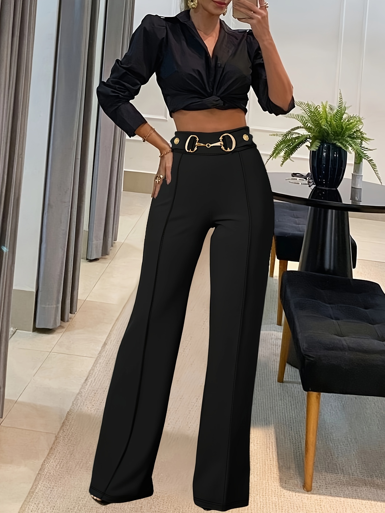chinese dress ladies Blush pink dress pants for women main image 0