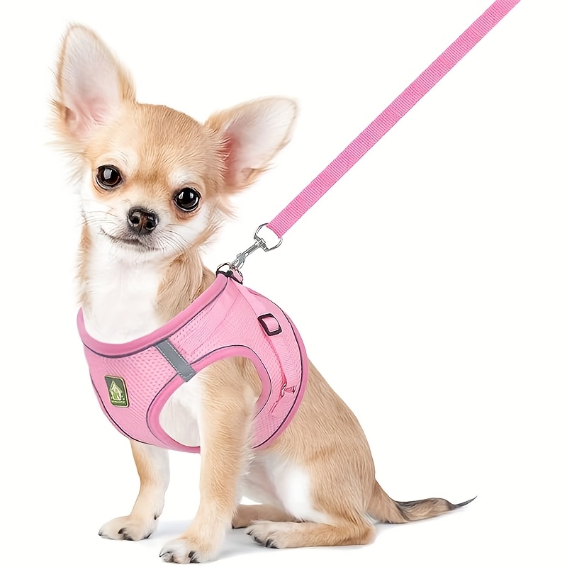 Image of New Comfortable And Dog Harness And Leash Set With Reflective Stripes, Mesh Vest With Traction Rope, Outdoor Dog Walking Special, Multiple Colors And Sizes , Universal For Cats And Dogs