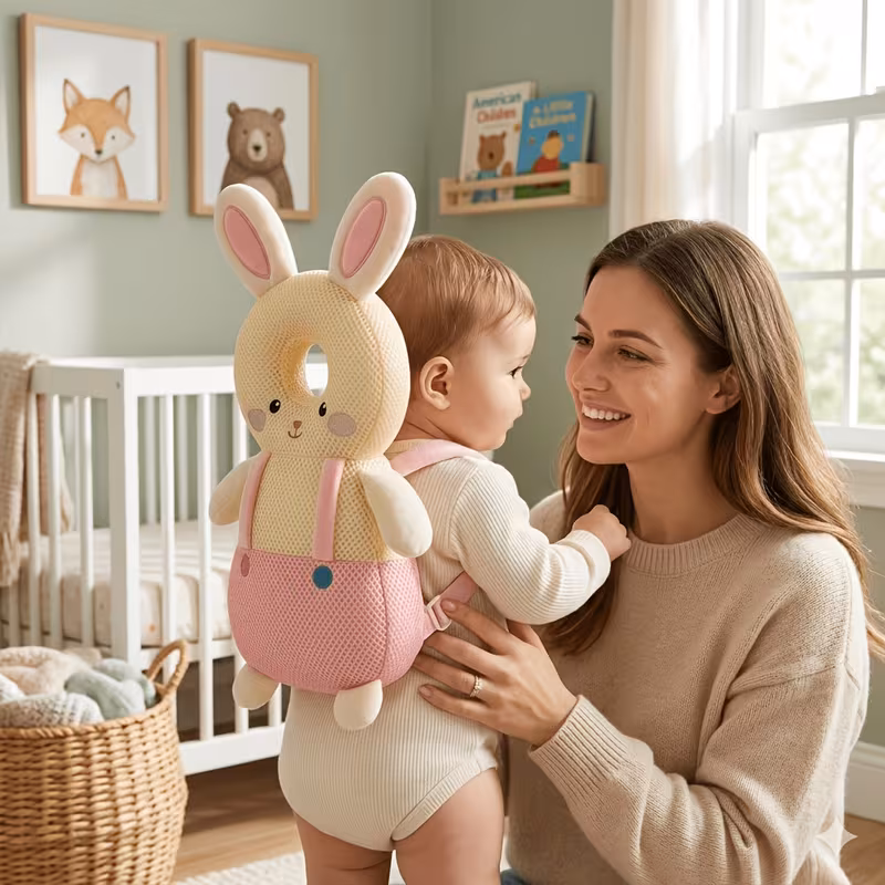 toddler backpack with adjustable plush backrest soft carrier suitable for infants bookbag colorful polyester fiber gift for milk Product details 5