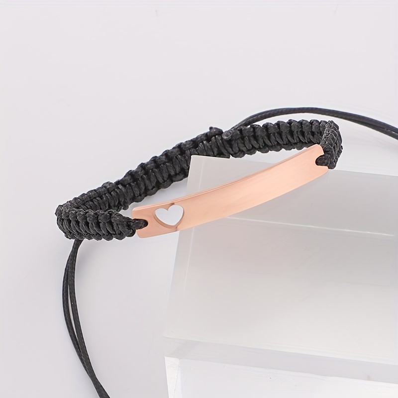 Personalized Couple Bracelets, Custom Woven Text & Dates