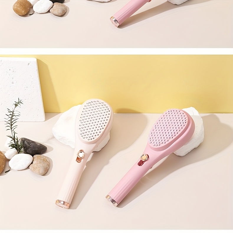 2pcs Retractable Massage Comb, One-Button Hair Detangling Tool, Portable Anti-Hair Loss Scalp Massager with Static Electricity Prevention for Travel