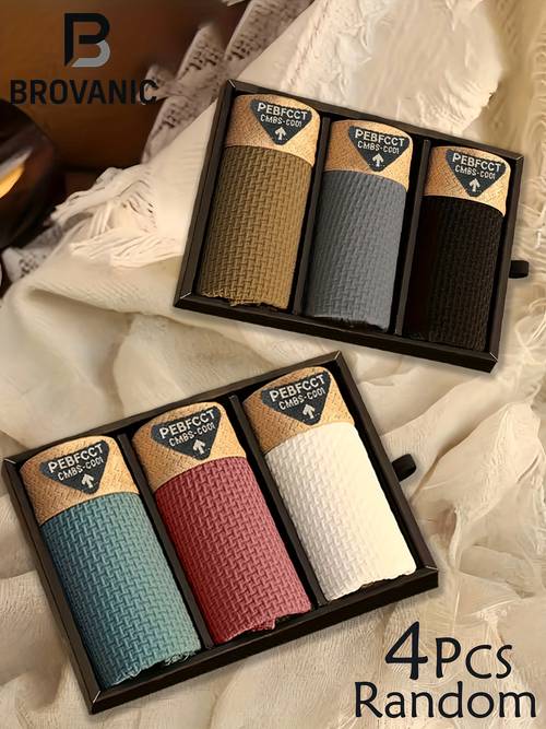 random brovanic 4pcs assorted men s boxer briefs soft and breathable underwear ice silky fiber fabric shorts