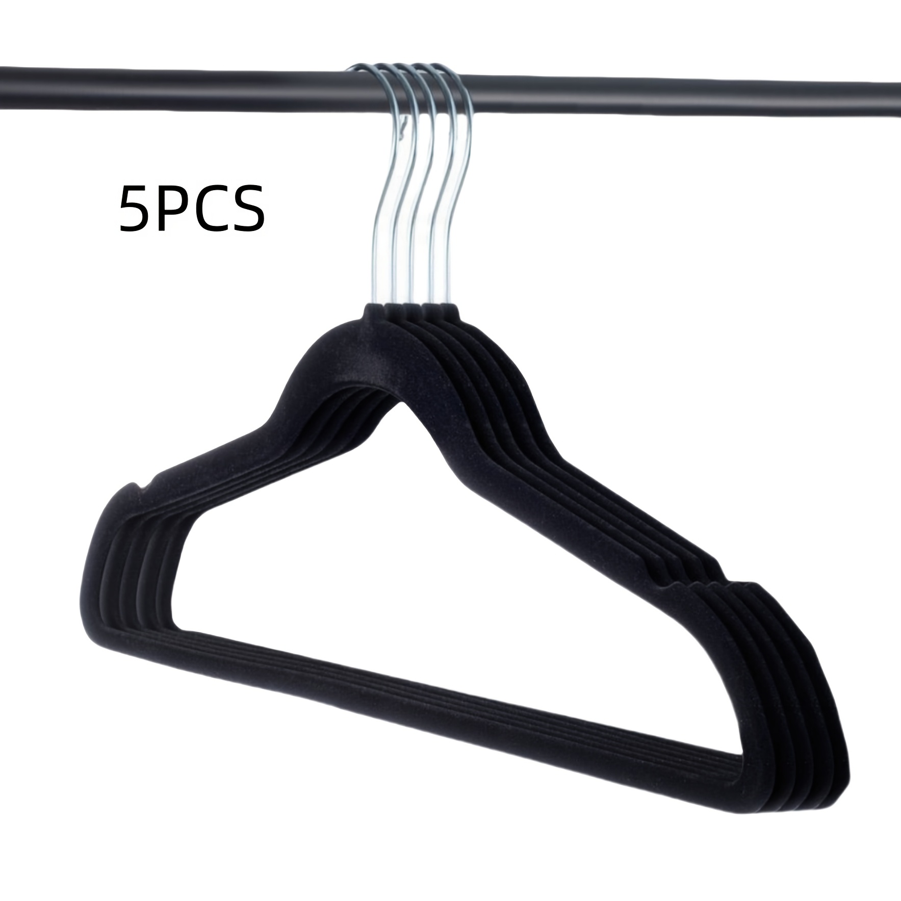 

5pcs Velvet Magic Hangers - Anti-wrinkle, -resistant Stainless Steel Clothes Racks For Dorms & Home Storage, Wet/dry Use