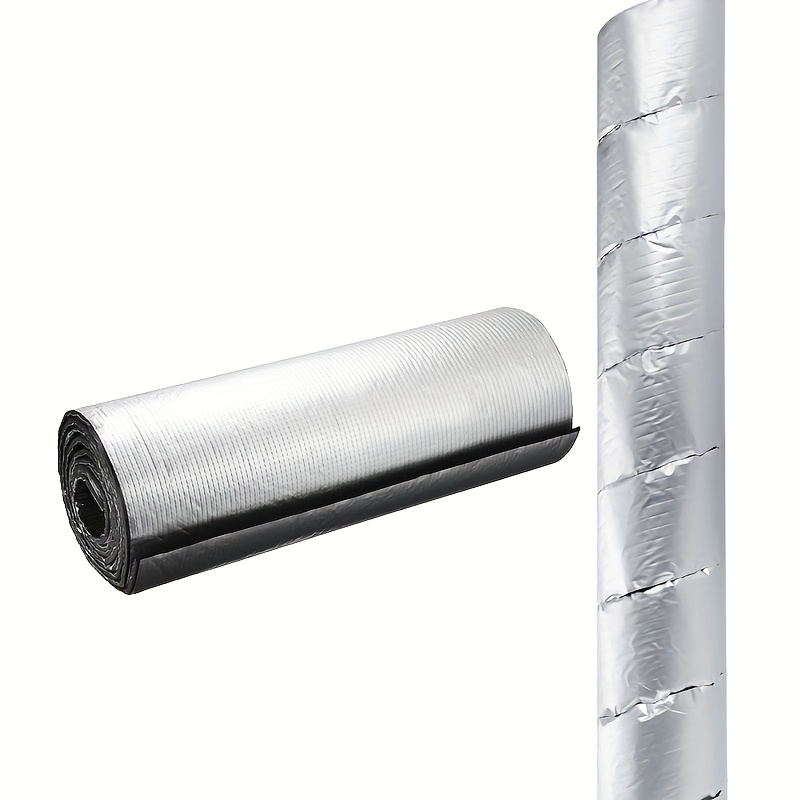 Image of 1 Roll Self-adhesive Aluminum Foil Insulation Roll, Heat-resistant And Soundproofing Material For Car, Rv, Foam Floor, And Roof Insulation, Black, High-temperature Durable, Textured Surface Design