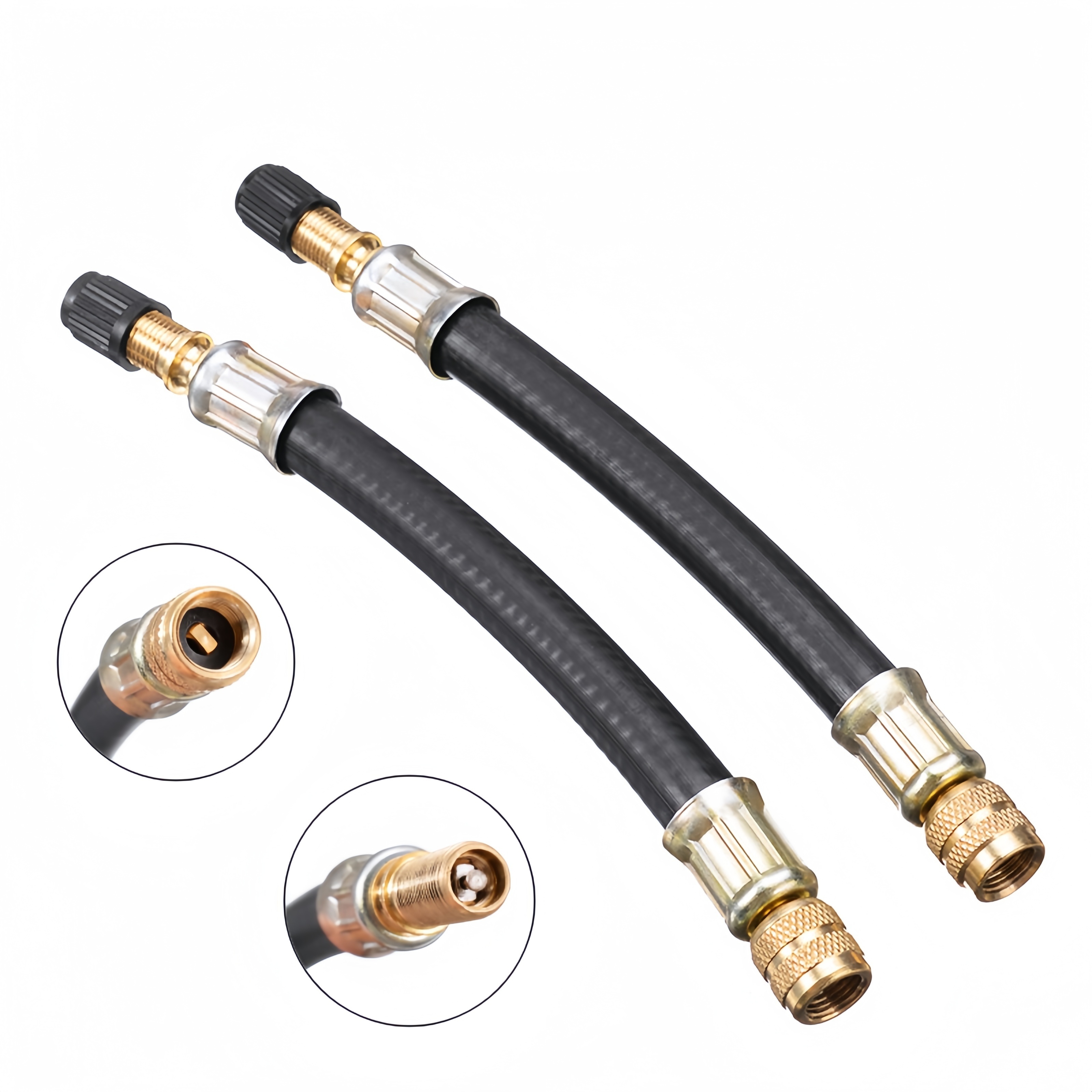 

2-piece Car Tire Air Hose Extension With Brass Fittings For Inflating Tires - Suitable For Scooters And Cars