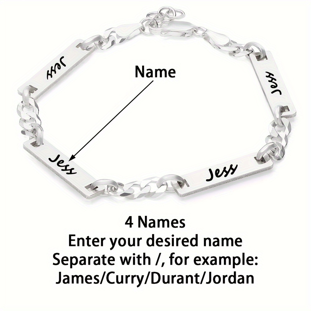 Custom 18K Gold Plated Stainless Steel Name Bracelet — Personalized Gift