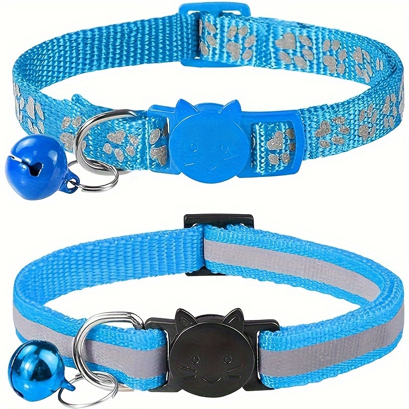 2pcs reflective cat collars with bells durable nylon   for kittens small dogs detachable accessory collars for cats Product details 10