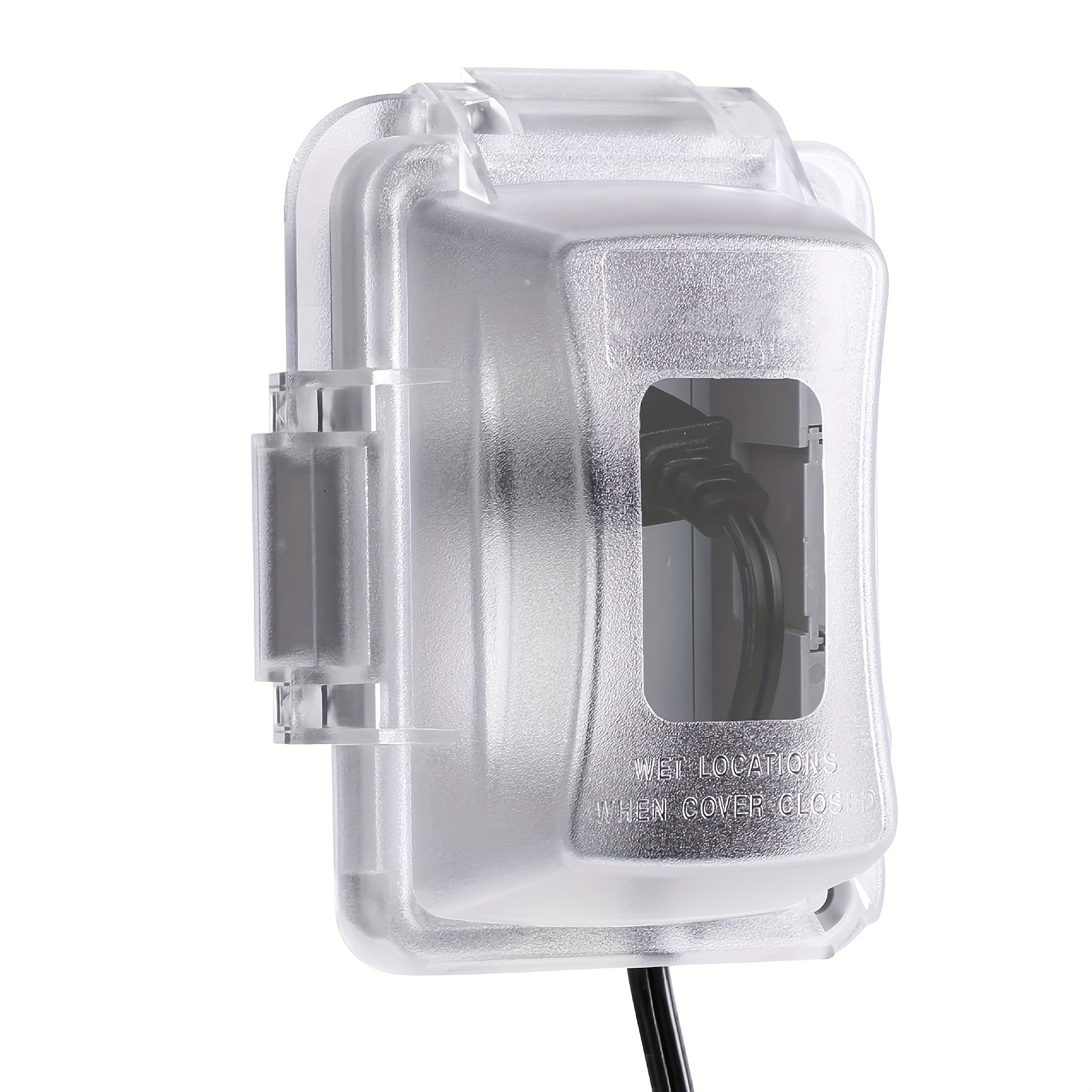 TEMU 1/2pcs Cache-prise électrique, 1-Gang, Cache-prise extérieur, Cache-receptacle extérieur, Boîtier mural en plastique PC et le jardin