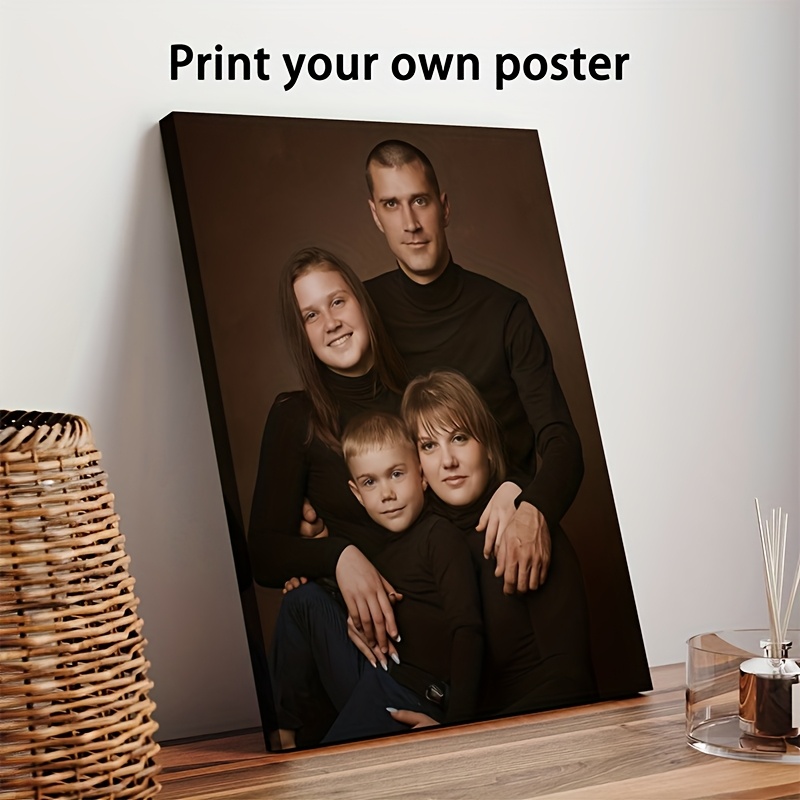 item picture 2d flat 1pc personalized canvas wall art custom photo print with frame watercolor style polyester fiber frame ideal for   portraits couple pet photos unique gift   for room decor canvas wall art