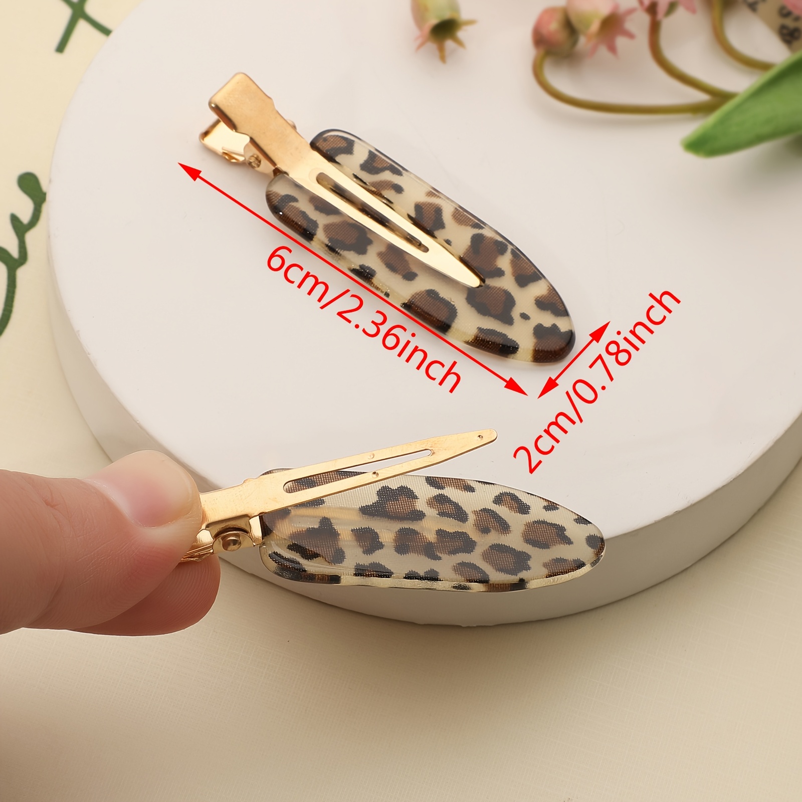 6pcs Vintage Leopard Print Hair Clips Set