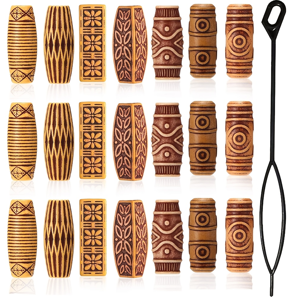 TEMU Ensemble de 22 perles en métal creuses et élégantes, avec des symétriques mélangés pour les accessoires de cheveux dreadlocks , des perles en