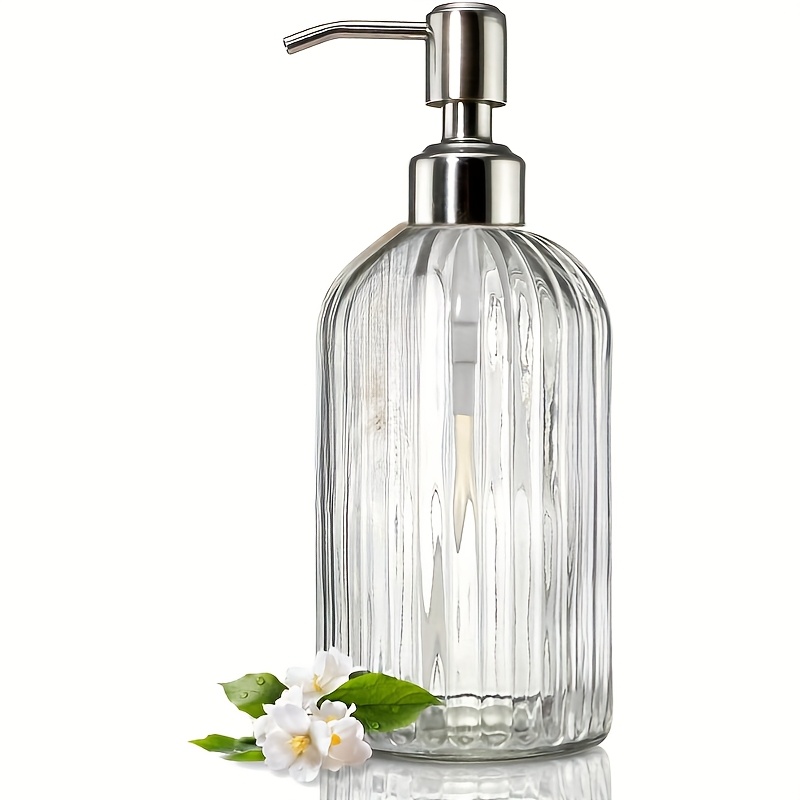 Clear Glass Soap Dispenser, Rust-proof Pump, Refillable Liquid Hand Soap Dispenser, Soap Dispenser