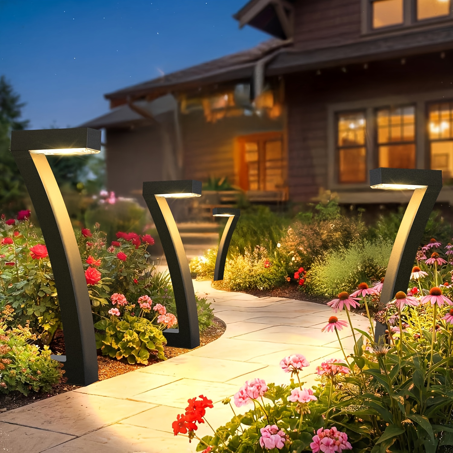 Image of 4/8 Pack Upgraded Solar Lights Outdoor Garden, Extremely Bright Solar Lights Garden Solar Lights Auto For Outdoor Garden Decoration Patio Pathway, Ipx5