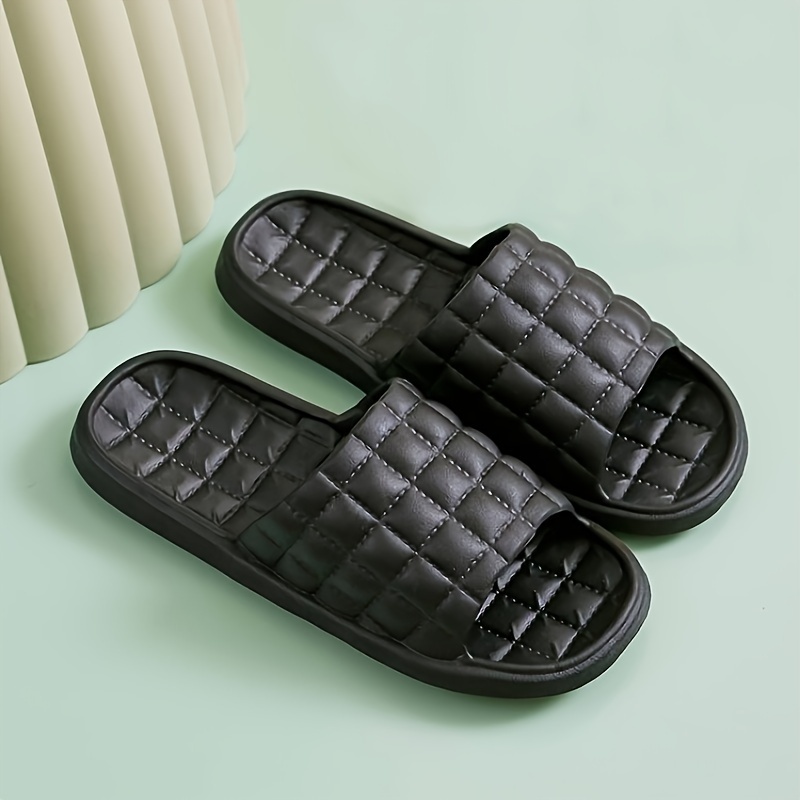 

Unisex Solid Color Breathable Open Toe Breathable Slippers, Comfy Non Slip Casual Eva Bathroom Slides For Men & Women