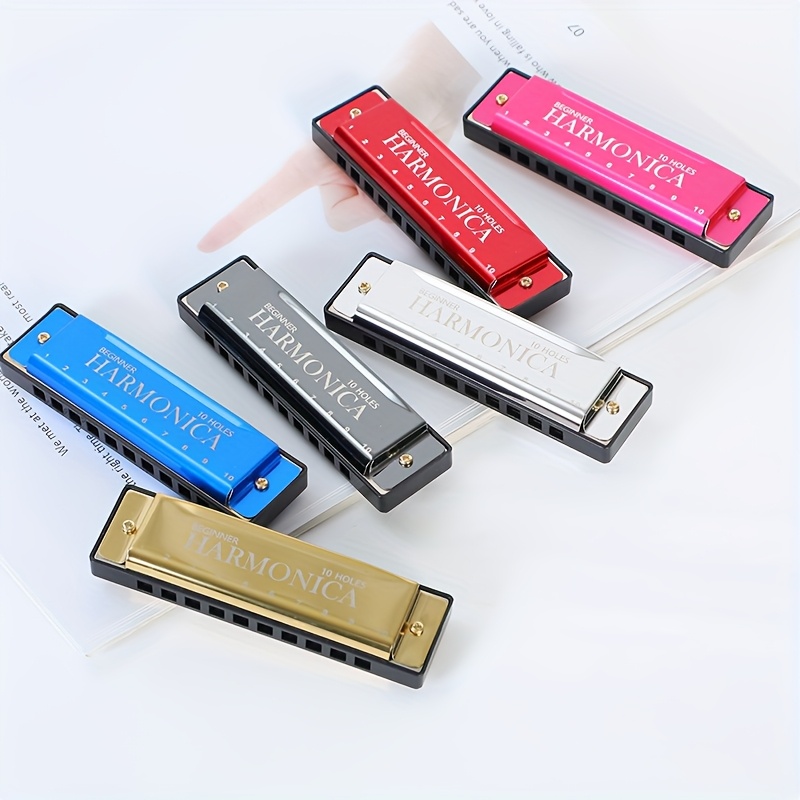 beginner harmonica 10 hole c key professional   harmonica   with a harmonica case cleaning cloth and manual   beginners adults and professionals as a   gift for eid