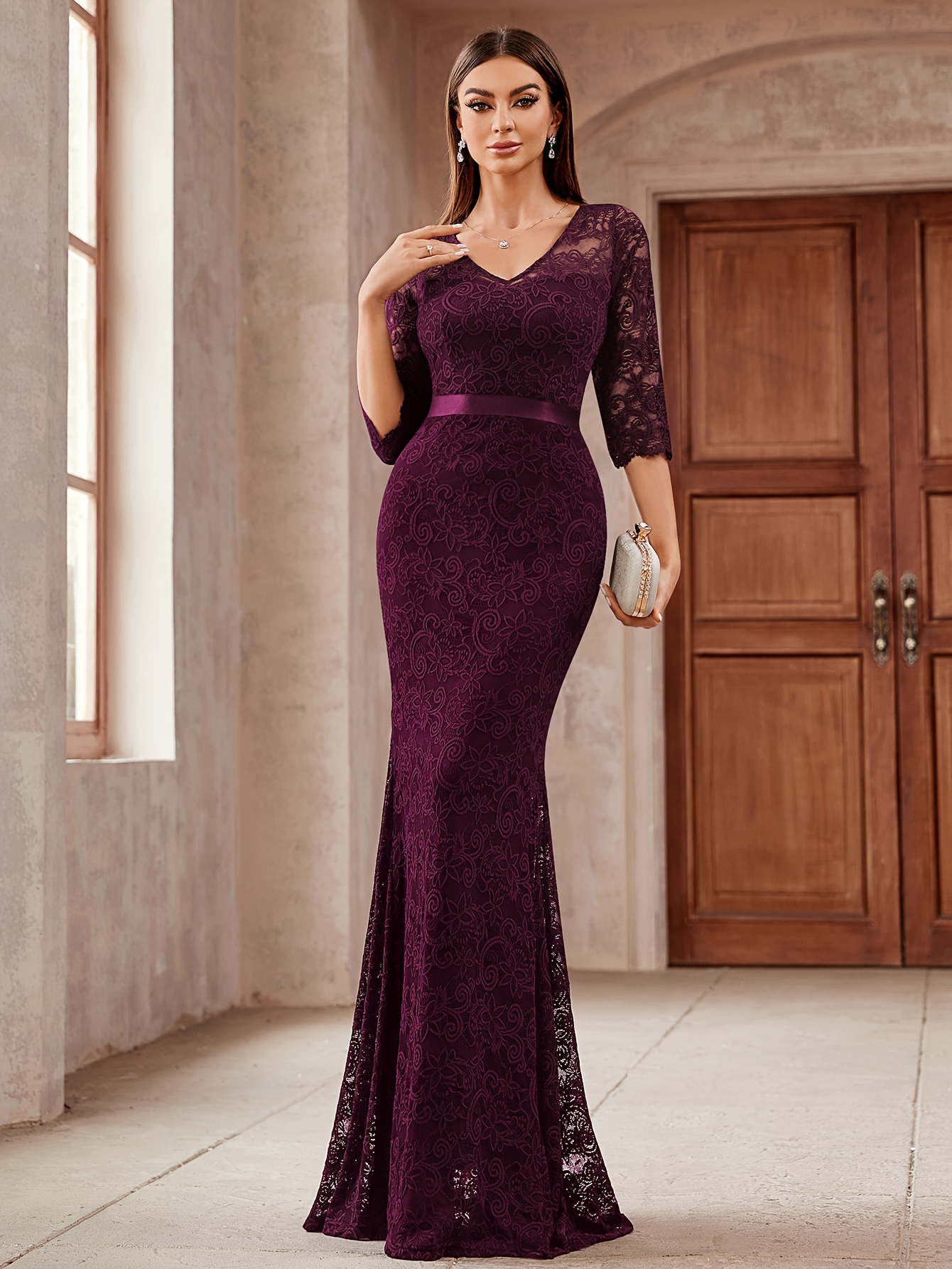 elegant bridesmaid dresses with sleeves Dark Navy Bridesmaid Dresses,Bridesmaid Dress with Sleeves,Elegant Bridesmaid Dress,BD00256, US14W / Royal Blue main image 1