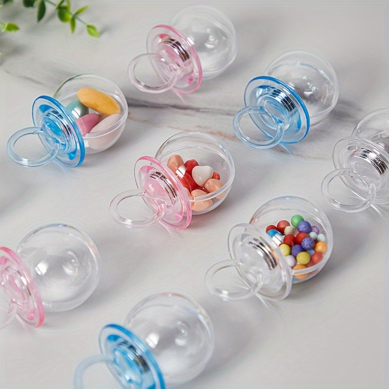 

12pcs Pink & Blue Transparent Soothing Item-shaped Candy Boxes - Gender Reveal Parties, Showers & Birthday Favors