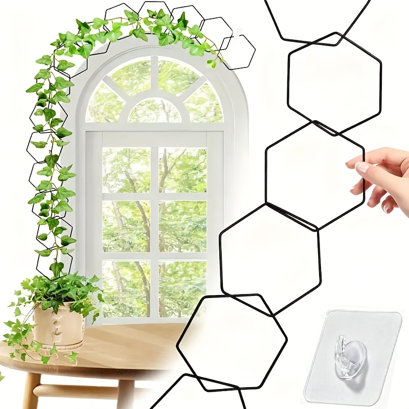 TEMU A Set Of Chain-style Climbing Frames, Geometric Metal Plant Supports And Hooks, Indoor Plant Racks, Metal Climbing Support Frames, Suitable For