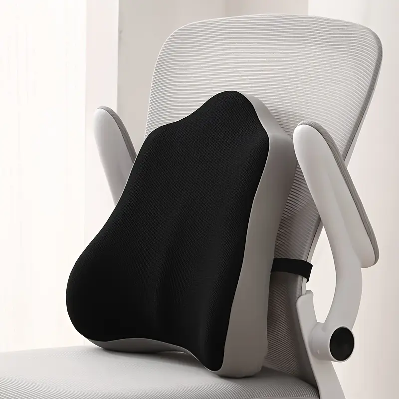 contemporary knit fabric memory foam lumbar support pillow for office chair and car space theme fade resistant zip closure adult back support cushion only Product details 2