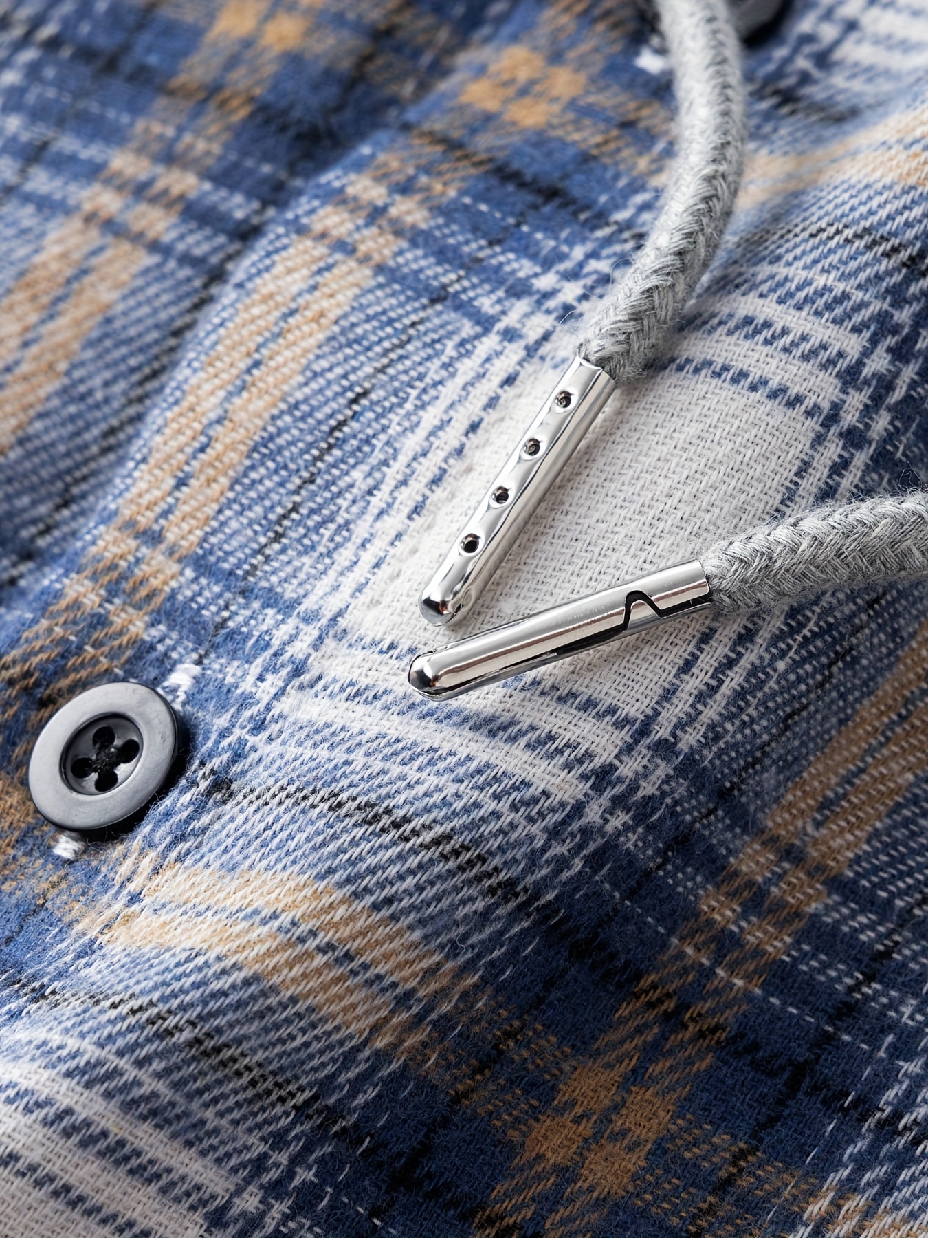 New Men'S Spring And Autumn Hooded Shirt Casual Jacket, Buttoned Plaid Top, Lightweight Outdoor Casual Sportswear for Men, Stylish Everyday Outfit with Pockets