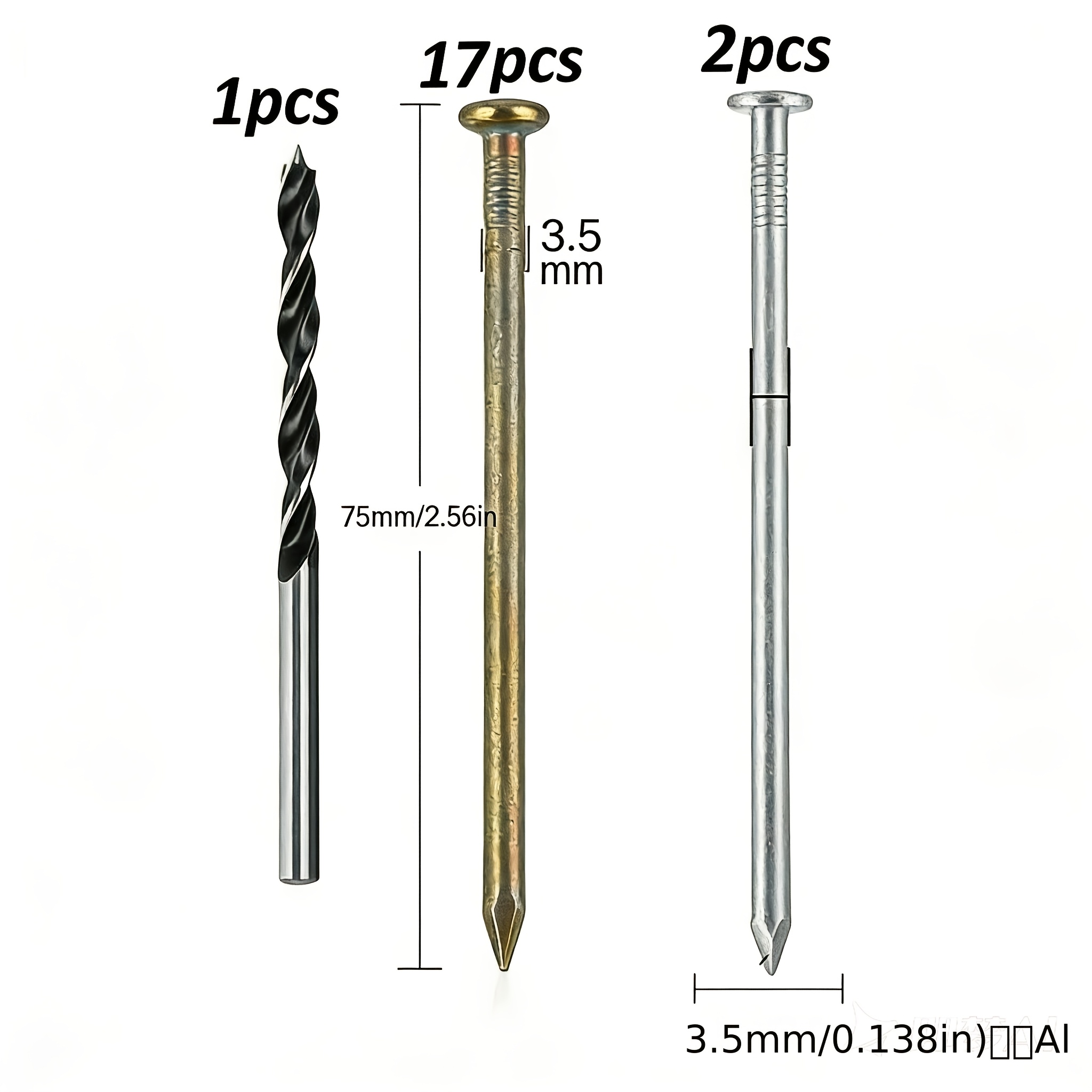 Image of 20 Stump Removal Spikes, 7.62cm Long Pointed Nails For Tree And Stump Removal, Includes 2 Large 7.62cm Steel Spikes And 1 Storage Box