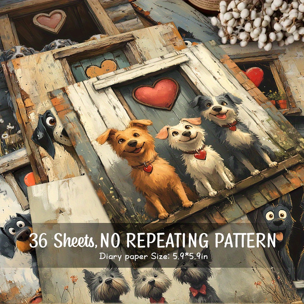 TEMU 36 Sheets And Heart Scrapbook Paper, Decorative Paper, Material Paper, Scrapbook Paper For Background Decoration, Commemorative Photo Album,