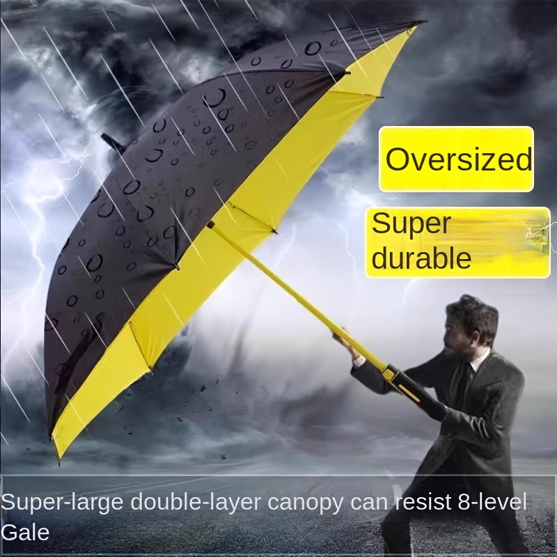 

Large Durable Waterproof & Windproof 1 Click Automatic Open & Close Stick Umbrella, 8 Ribs Durable Uv Protective Golf Umbrella For Men & Women