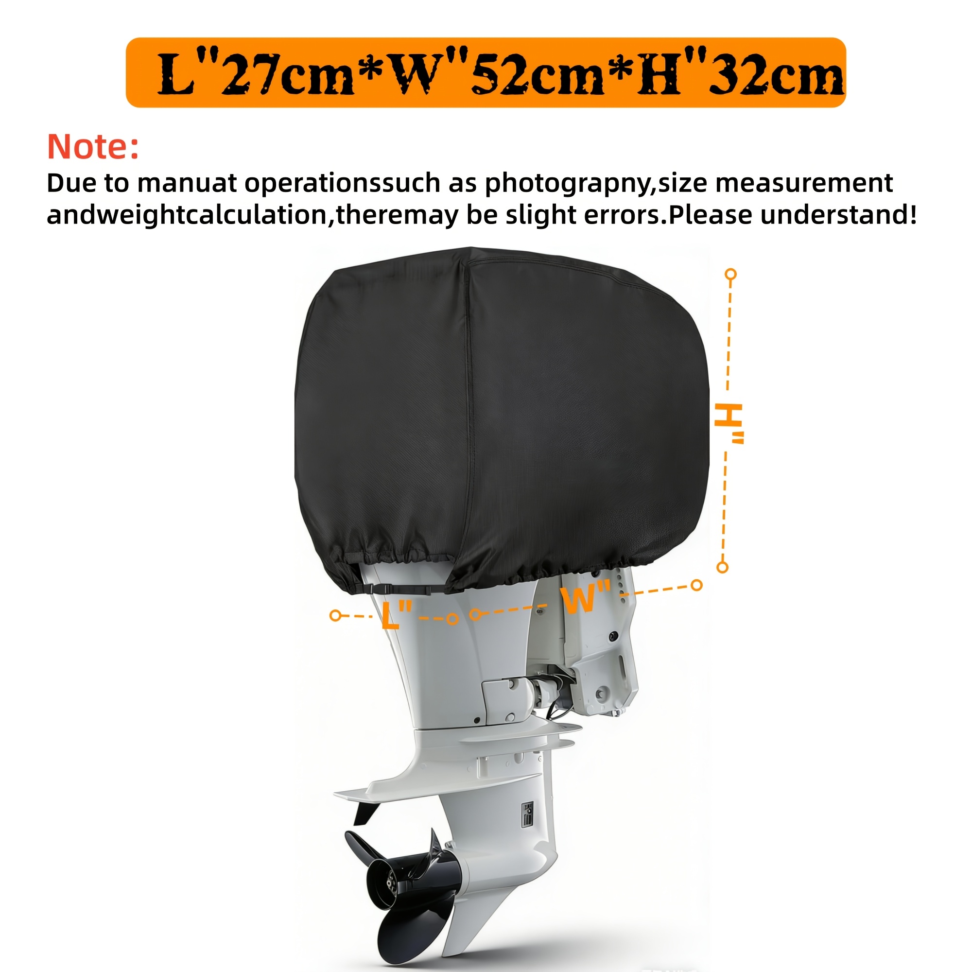 TEMU Housse de moteur marine, Housse universelle pour moteurs de 6 à 250 ch, Fabriquée en tissu Oxford 420D robuste, Offre une protection tous temps,
