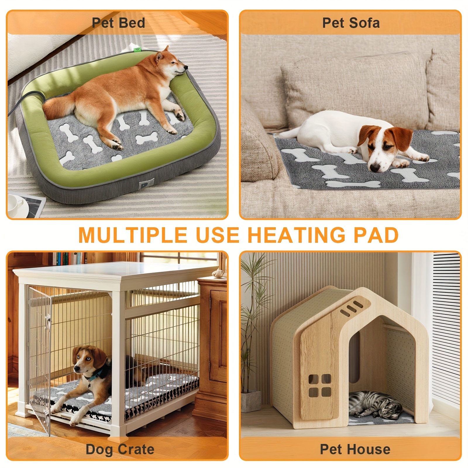 pet heating pad with smart thermostatic   24h timer wire reinforced pet crate cozy bed for   cat beds for indoor cats heated dog crate bed promotes   and recovery whelping box supplies us plug heated pet mat Product details 4