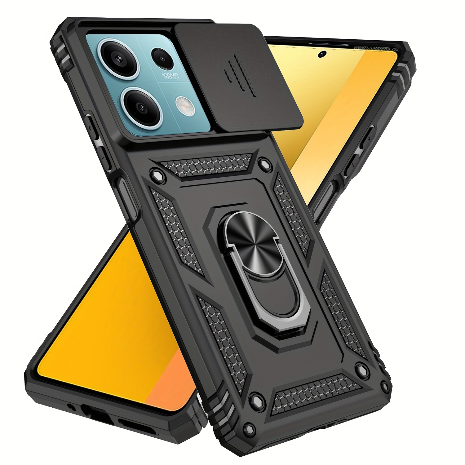 TEMU Shockproof Heavy Hard Phone Case With Metal Stand For /13 Pro 5g - Lens Protector Included