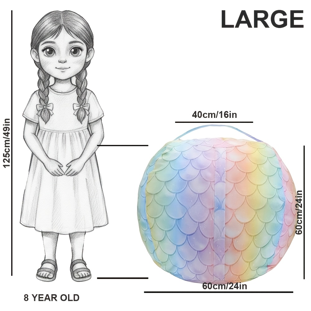 Image of Large Stuffed Animal Storage Bean Bag Chair Cover (no Filler) - Soft, Durable Fabric - Easy-to-clean, Removable Bean Bag Cover For Organizing Plush And Room, -ideal Gift For Kids, Adults, And Teens