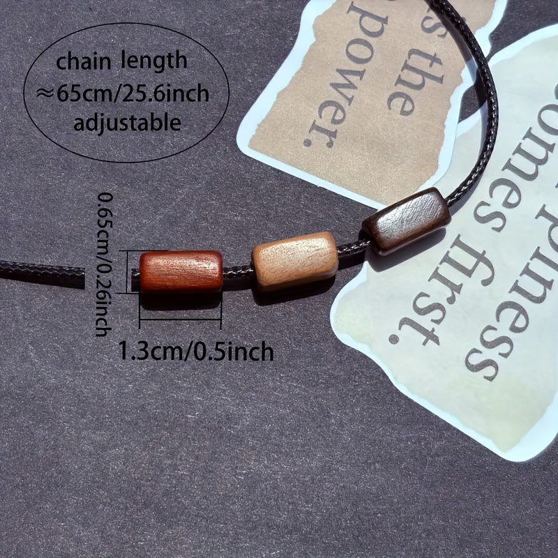 Wooden Pendant Necklace, Minimalist Unisex Design