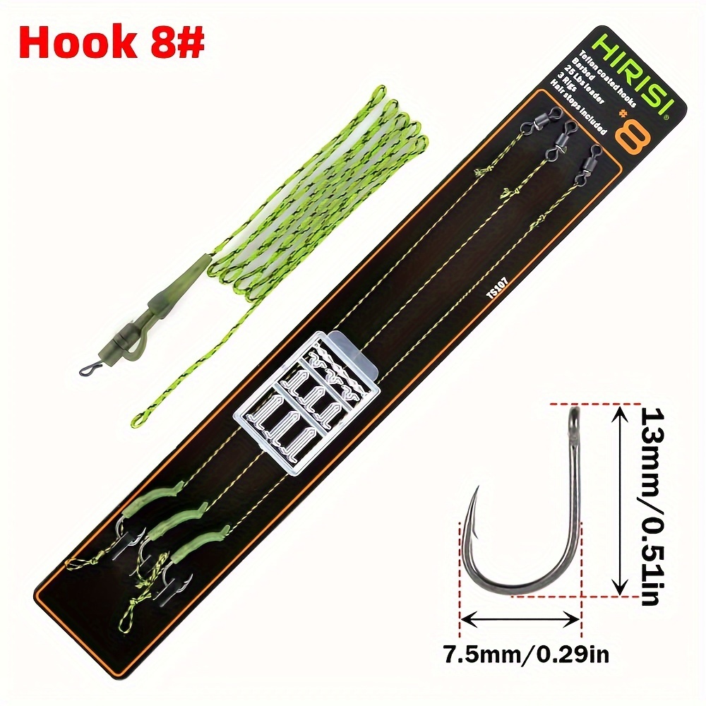 4PCS Carp Fishing Hair Rigs Ready Made Boilie Tied Rig Carp Fishing Hook  Size 2#4#6# Fishing Tackle Accessories