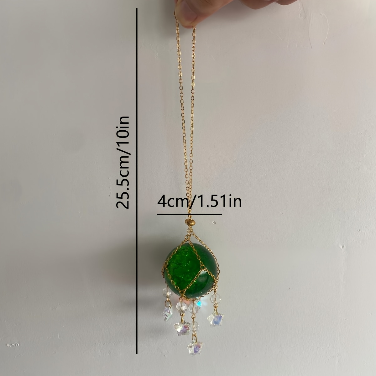 TEMU 1pc Crystal Ball Pendant Decorative Hanging Sphere With Chain For Wall, Window Frame Display