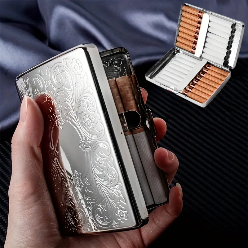 cigarette case men Handmade Wooden Beige Leather Mens 20pcs Cool Custom Cigarette Holder for No need to find lighters everywhere Cool Wooden Black Leather Mens