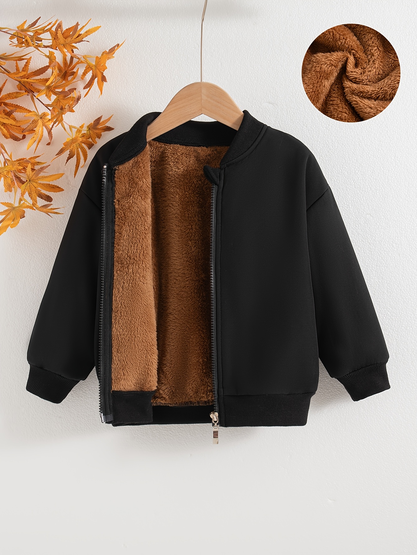 boys casual daily outing fashion solid color zipper drop shoulder long sleeve jacket top for autumn and winter
