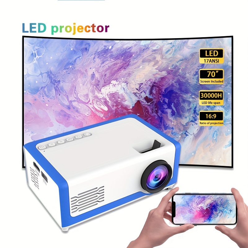 Mini proyector, 1080P Full HD, proyector de video portátil para cine en  casa al