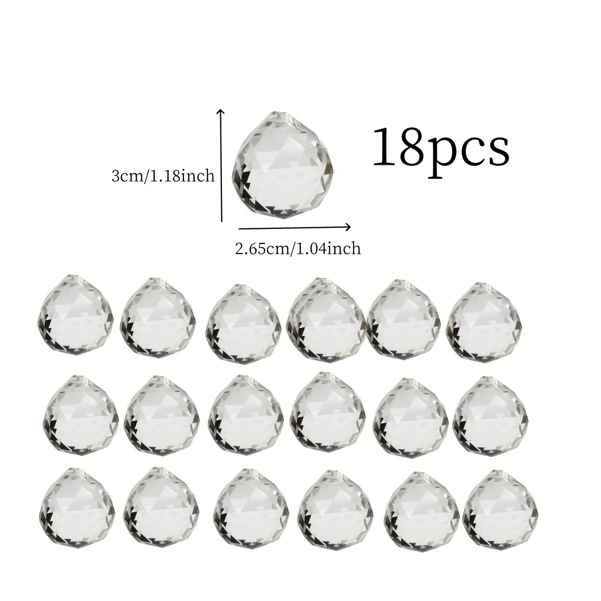 Image of 18pcs Acrylic Crystal Chandelier Beads, Hanging Decorative Pendants, Sparkling Sun Catchers Suitable For Wedding Centerpieces, , And Garden Sun Catchers