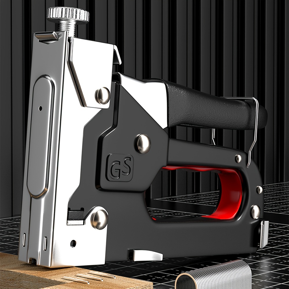 1pc heavy duty nailing machine stapler shooting nail gun manual nail gun nail gun which used to install t shaped nails u shaped nails i shaped nails and n shaped nails suitable for decoration furniture wooden etc details 0