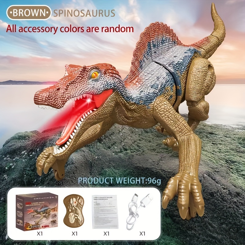 

Remote Control Dinosaur Robot - Realistic Walking, , And Spraying Spinosaurus Toys - Light Up And Shaking Head And Tail Robot Dinosaur For Kids Ages 3+ , Christmas Gift