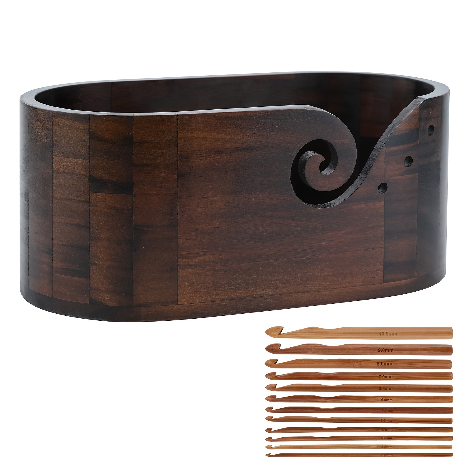 

Wooden Bowl - For Knitting & Crochet Crafts, Organizer