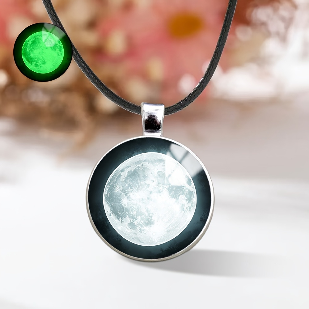 TEMU A Bright Full Necklace, Available In Fluorescent And -the-dark Styles, Made Of Alloy With Glass Inlays, A Cute And Trendy Accessory Everyday