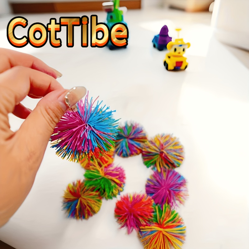 Rainbow Rubber String Stretchy Balls Set