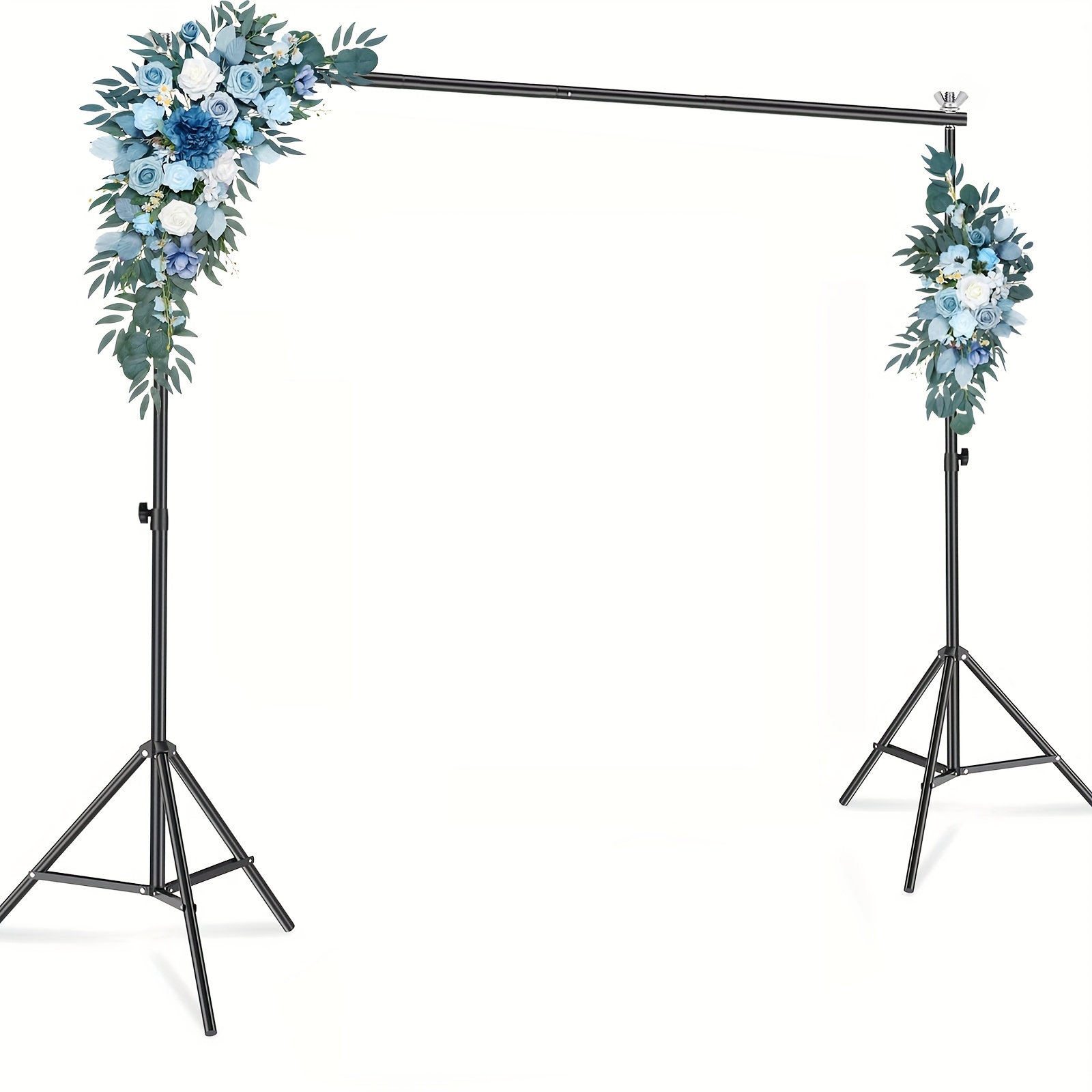 TEMU Backdrop Stand 10x7ft (wxh) Photo Studio Adjustable Metal Background Stand, Balloon Arch Support Kit With 4 Crossbars, 4 Backdrop Clamps, Parties Decoration