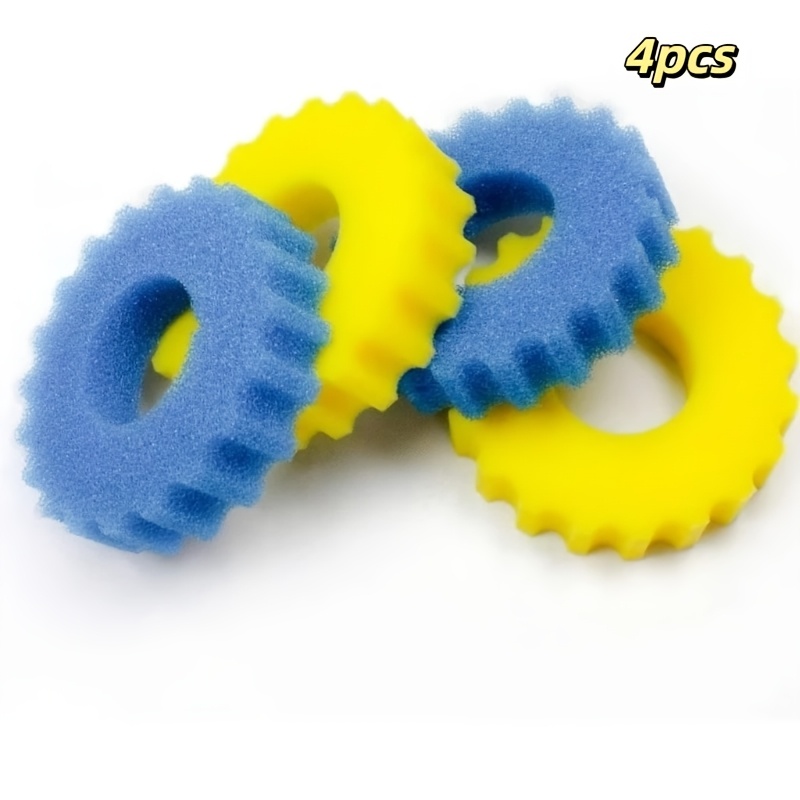 2/4pcs Fish Pond, Water Pool, Filter Sponge Gasket, Blue And Yellow Biochemical, Outdoor Pressure Filter Replacement Filter Material